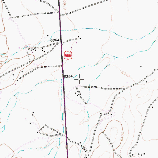 Topographic Map of Twin Lakes Census Designated Place, NM