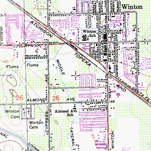 Topographic Map of Winton Census Designated Place, CA