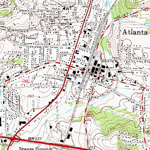 Topographic Map of City of Atlanta, TX