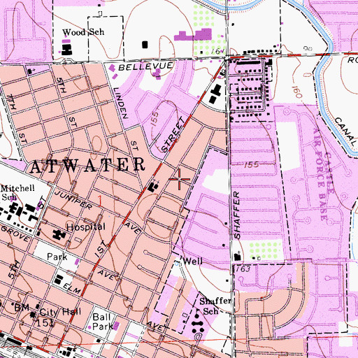 Topographic Map of City of Atwater, CA