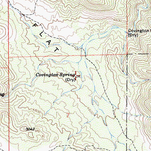 Topographic Map of Covington Spring, CA