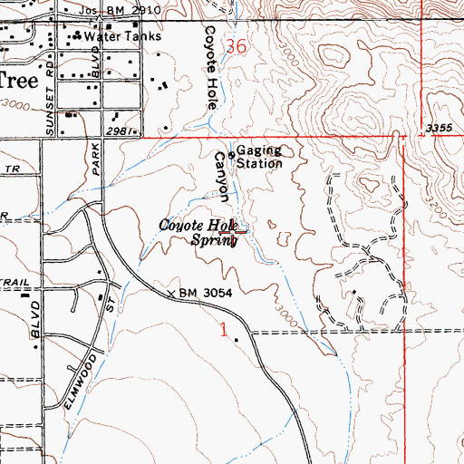 Topographic Map of Coyote Hole Spring, CA
