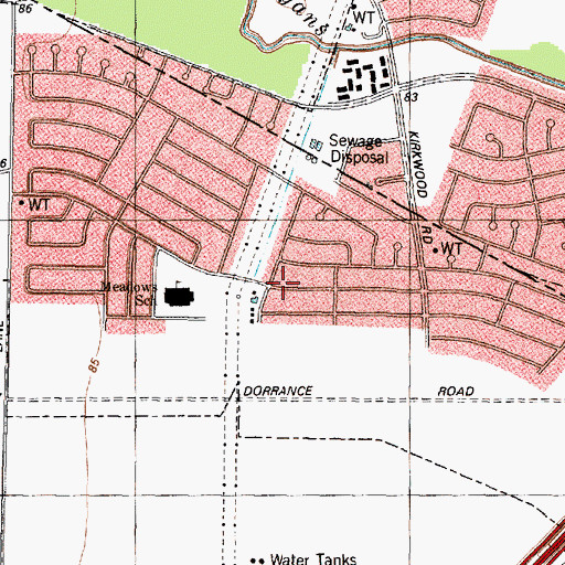 Topographic Map of City of Meadows Place, TX