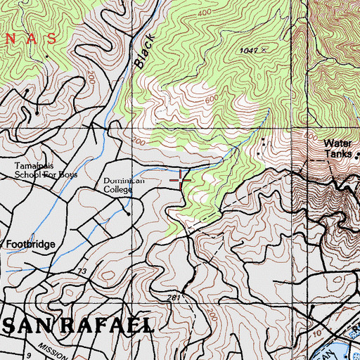 Topographic Map of City of San Rafael, CA