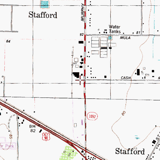 Topographic Map of City of Stafford, TX