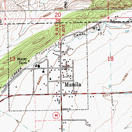 Topographic Map of Town of Manila, UT