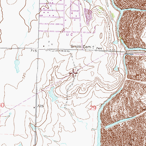 Topographic Map of Town of New Tulsa (historical), OK
