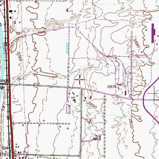 Topographic Map of Village of Vinton, TX