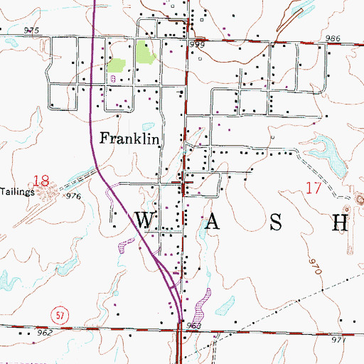 Topographic Map of Franklin Community Center & Heritage Museum, KS