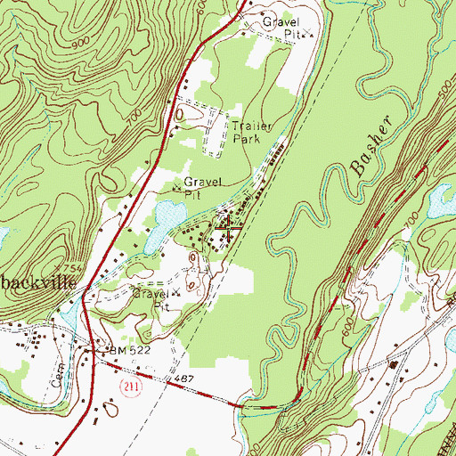Topographic Map of Oak Ridge Park, NY