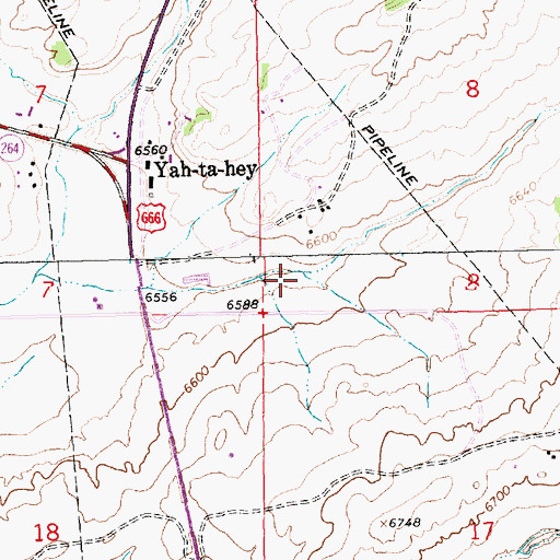 Topographic Map of Rock Springs Chapter, NM
