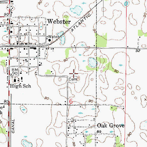 Topographic Map of Garden of Memories Cemetery, FL