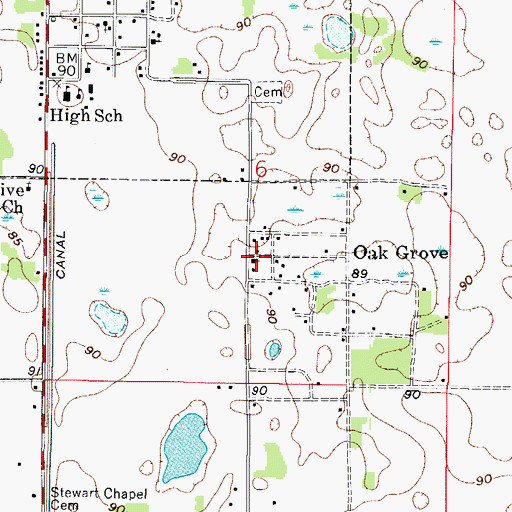 Topographic Map of Mount Pisgah African Methodist Episcopal Church, FL