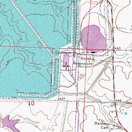 Topographic Map of Baldwin Energy Complex, IL