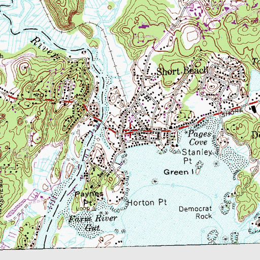 Topographic Map of Branford Fire Department Short Beach Company 4, CT