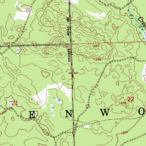 Topographic Map of Lewiston Shady Acres Campground, MI