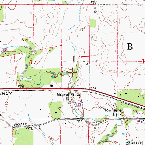 Topographic Map of Malgren Drain, IL