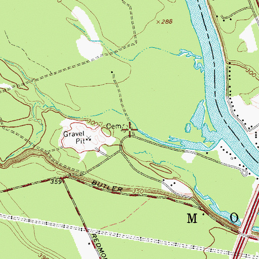 Topographic Map of Big Bend Cemetery, NY