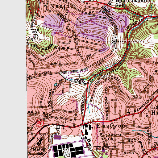 Topographic Map of Banks Childrens Learning Center, PA