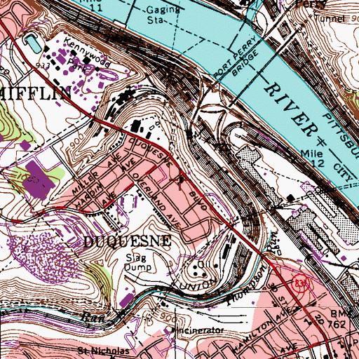 Topographic Map of First Presbyterian Church Christian Education Building, PA