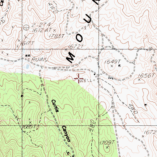 Topographic Map of Greens Well, CA