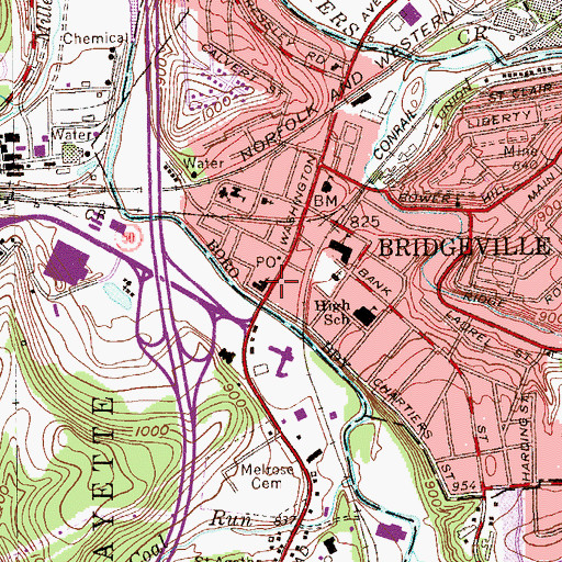 Topographic Map of Bethany Presbyterian Church, PA