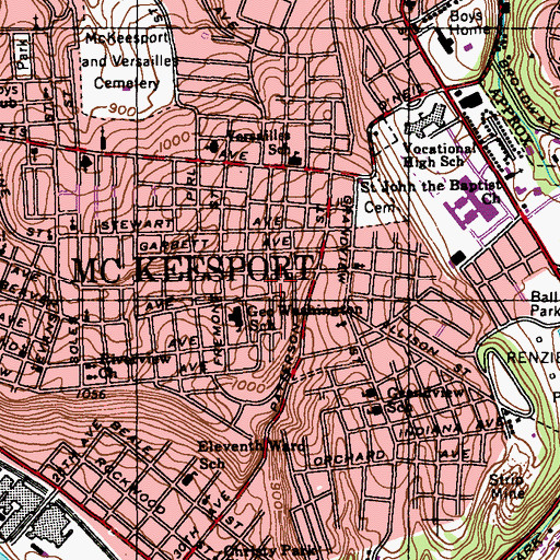 Topographic Map of Deborah Palm Tree Chapel, PA