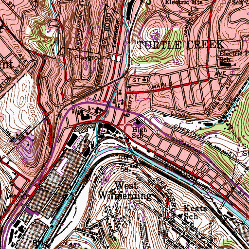 Topographic Map of Ekklesia Church, PA