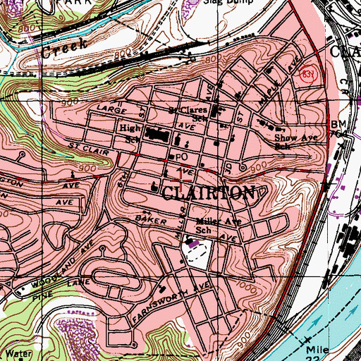 Topographic Map of Episcopal Church of the Transfiguration, PA
