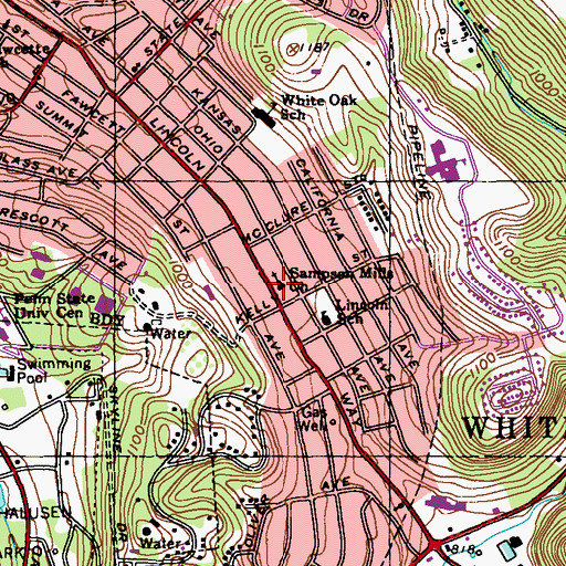 Topographic Map of Faith Lutheran Church, PA