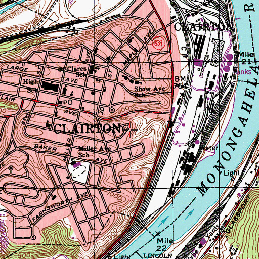 Topographic Map of First African Methodist Episcopal Church, PA