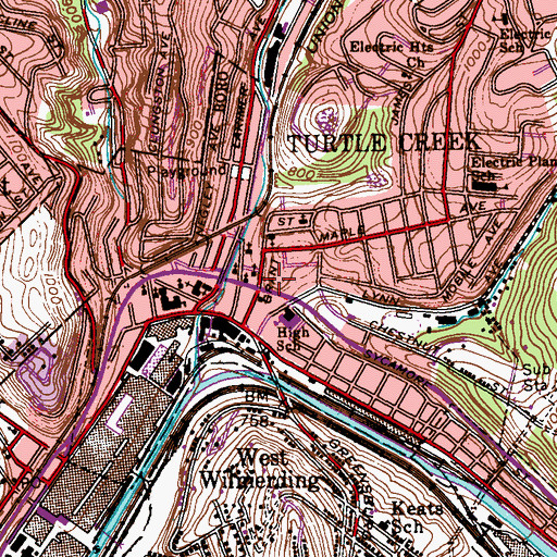 Topographic Map of First Christian Church, PA