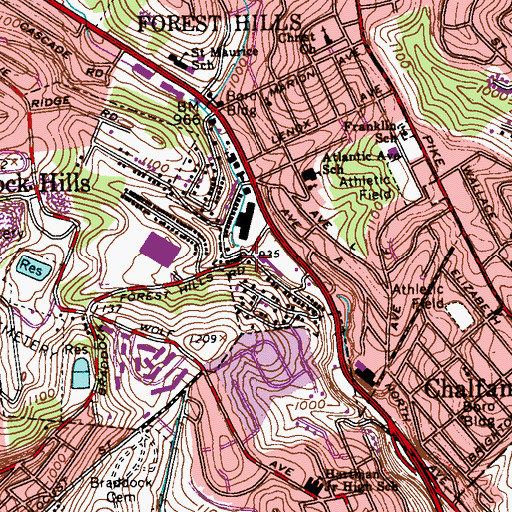 Topographic Map of Pittsburgh Regional Library Center, PA