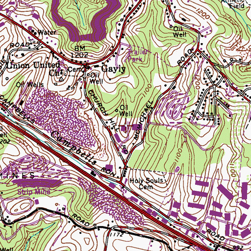 Topographic Map of Robinson Township Police Department, PA