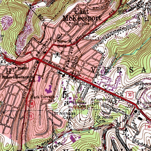 Topographic Map of Suburban East Counseling Center, PA