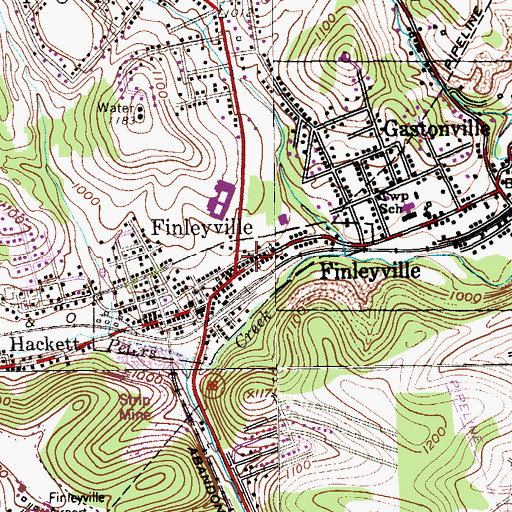 Topographic Map of First Presbyterian Church, PA