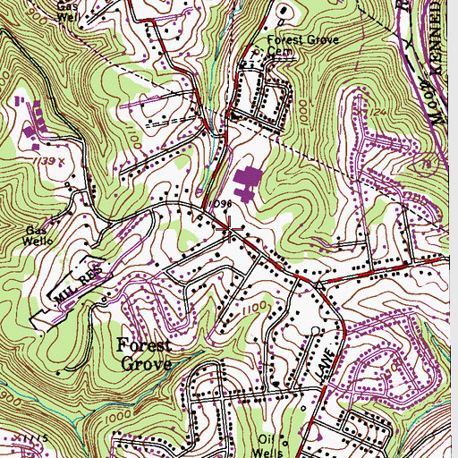Topographic Map of Forest Grove Presbyterian Church, PA