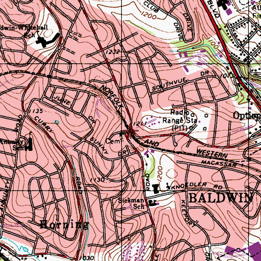 Topographic Map of North Zion Lutheran Church, PA