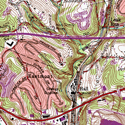 Topographic Map of Parkway Jewish Center, PA
