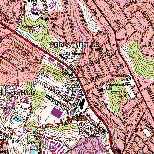 Topographic Map of Protestant Reformed Mission, PA