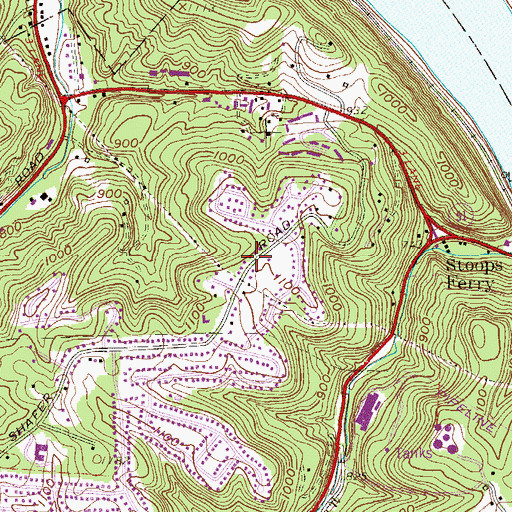 Topographic Map of West Hills Baptist Church, PA