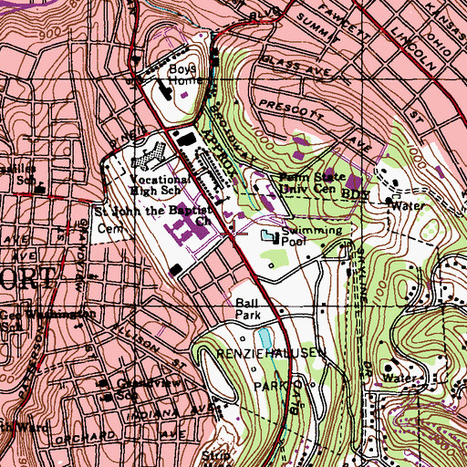 Topographic Map of Hungarian Reformed Church, PA