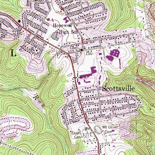 Topographic Map of Our Lady of Fatima School, PA