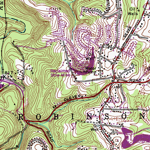Topographic Map of Robinson Township Christian School, PA