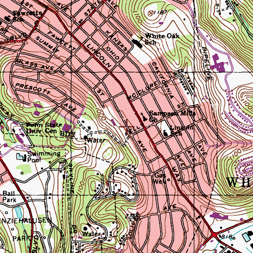 Topographic Map of Saint Angela Merici School, PA