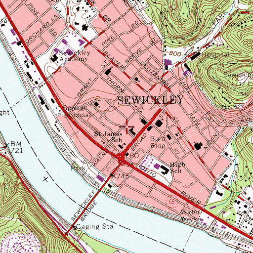 Topographic Map of Saint Stephen Kindergarten, PA