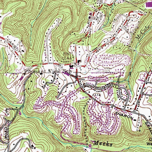 Topographic Map of Western Area Special School, PA