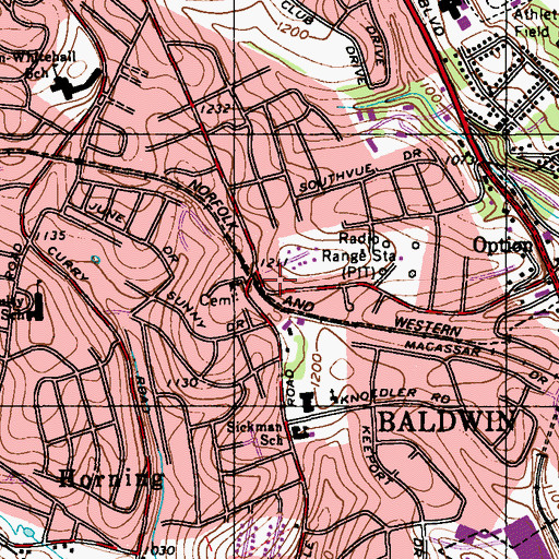 Topographic Map of Whitehall Church of Christ, PA