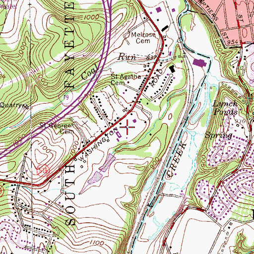 Topographic Map of Zion Lutheran Church, PA