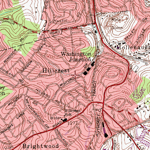 Topographic Map of Casswell Station, PA